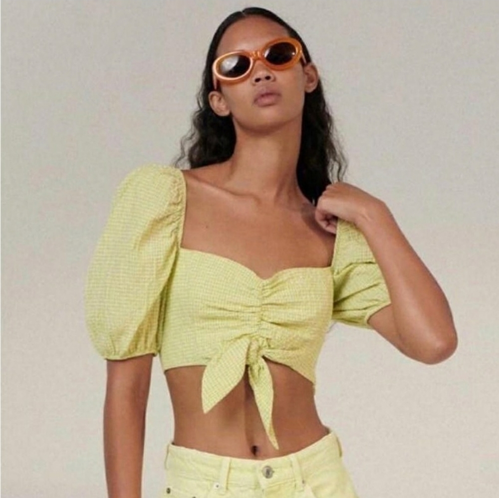 ZARA Gingham crop top